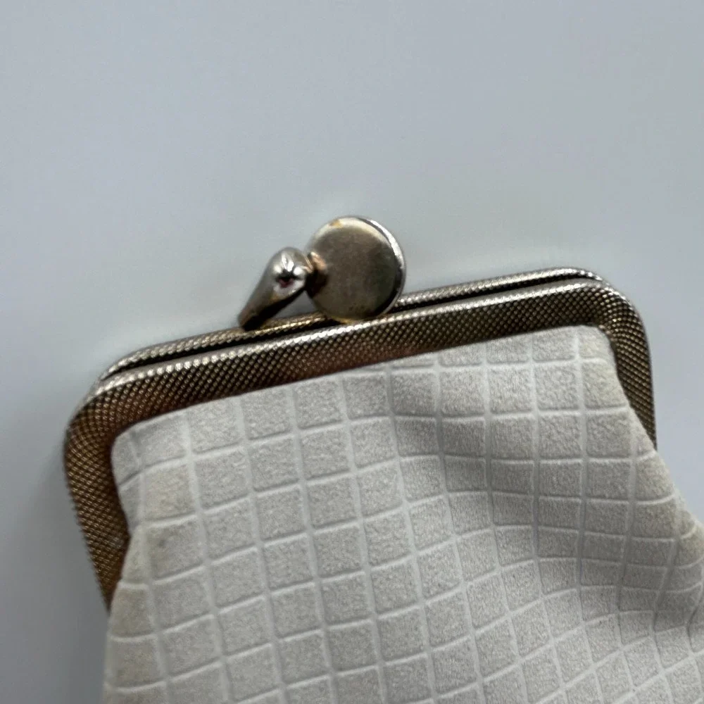 Vintage Long Gray Grid Pattern‎ Cigarette Pack Holder with Snap Closure